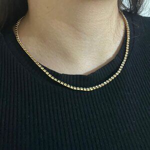 SUMMER SPECIAL Zircon Stone Pendant Snake chain Gold plated Necklace